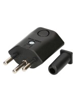 Stecker Typ 12 gewinkelt 3-polig schwarz