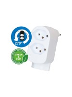 Abzweigstecker ADAPT 2+1x Typ 13, weiss drehbar Green+Fair