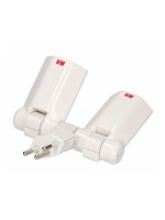 2x Type 13 Clip-Clap derivative plug, white, individually rotatable 180 °