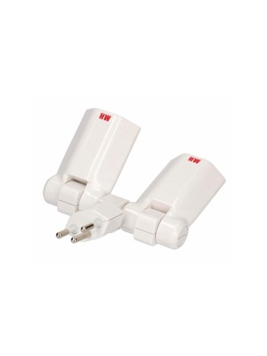 Abzweigstecker Clip-Clap 2xTyp13, weiss, einzeln klappbar 180° (vertikal) Abzweigstecker Clip-Clap 2xTyp13, weiss, einzeln klappbar 180° (vertikal)