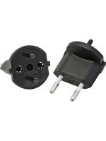 Fix adapter 2 pole German to Swiss T11, black, CEE7 to T11