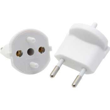 Adaptateur fixe 2 pole allemagne (Schuko) vers prise suisse T11, blanc, CEE7 vers T11, blanc Adaptateur fixe 2 pole allemagne (Schuko) vers prise suisse T11, blanc, CEE7 vers T11, blanc