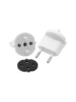 Fixadapter 2-Pol german auf Stecker CH T11, white, CEE7 auf T11, IP44