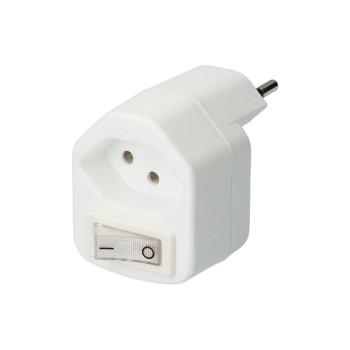 Abzweigstecker 1xT13, with Schalter, white Abzweigstecker 1xT13, with Schalter, white