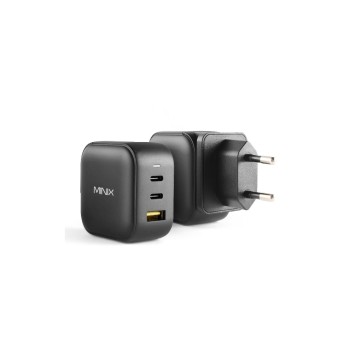 Minix NEO P1, 3-Port GaN Fast Charger, 2x USB-C 3.0, 1x USB-A 3.0, 65W max.