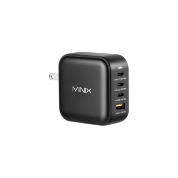 Minix NEO P3, 4-Port GaN Fast Charger, 3x USB-C 3.0, 1x USB-A 3.0, 100W max.
