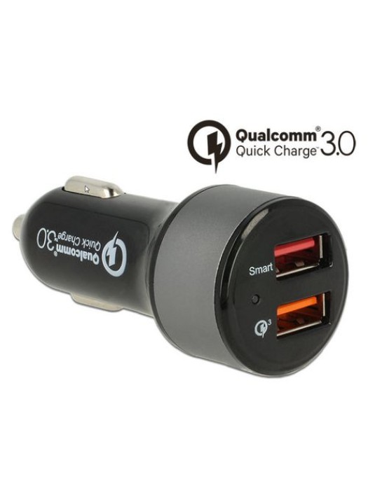 Navilock Car Adapter, 2x USB Typ-A, avec Qualcomm Quick Charg3.0