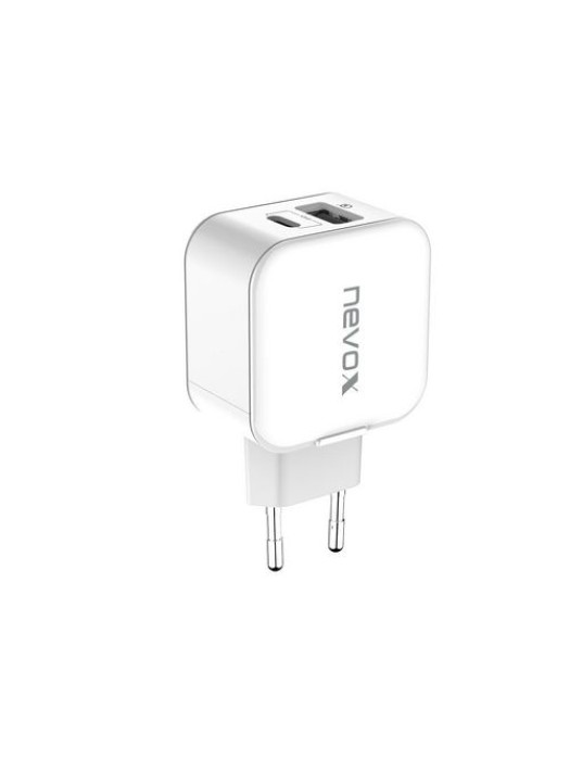 Nevox Chargeur mural USB USB-C Power Delivery + QC 3.0 18 W
