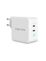 Nevox Dual USB-C PD Ladegerät, white, 100W Fast Charge