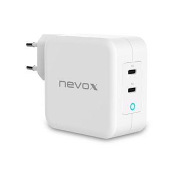 Nevox Dual USB-C PD Ladegerät, weiss, 100W Fast Charge