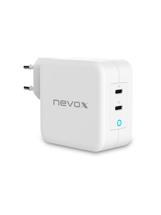 Nevox Chargeur mural USB Double USB-C Power Delivery 100 W