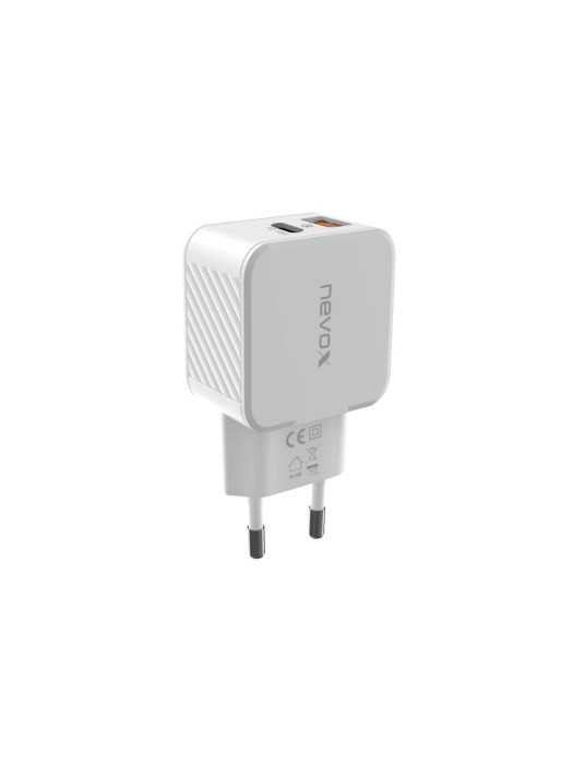 Nevox Chargeur mural USB USB-C Power Delivery + QC 3.0 30 W
