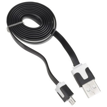 USB Flach Kabel - Micro-USB, 1 m, Schwarz, günstig USB Flach Kabel - Micro-USB, 1 m, Schwarz, günstig