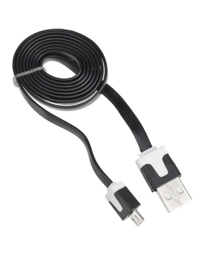 Câble plat usb  - micro-usb, 1 m, noir, prix avantageux
