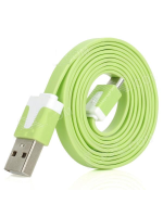 Câble plat usb  - micro-usb, 1 m, vert limette
