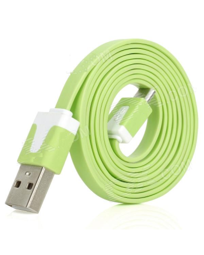 Câble plat usb  - micro-usb, 1 m, vert limette