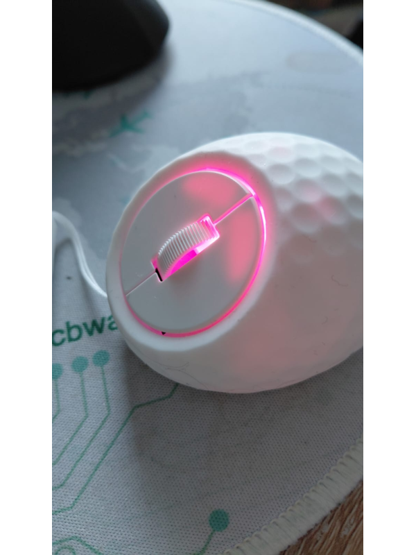 Mini computer mouse - wireless mouse, USB-C rechargeable, Bluetooth and dongle, LED, golf design