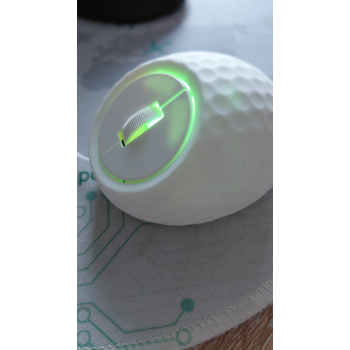 Mini computer mouse - wireless mouse, USB-C rechargeable, Bluetooth and dongle, LED, golf design