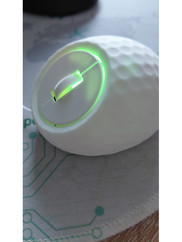 Mini computer mouse - wireless mouse, USB-C rechargeable, Bluetooth and dongle, LED, golf design