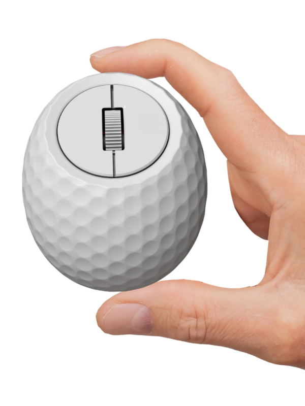 Mini computer mouse - wireless mouse, USB-C rechargeable, Bluetooth and dongle, LED, golf design