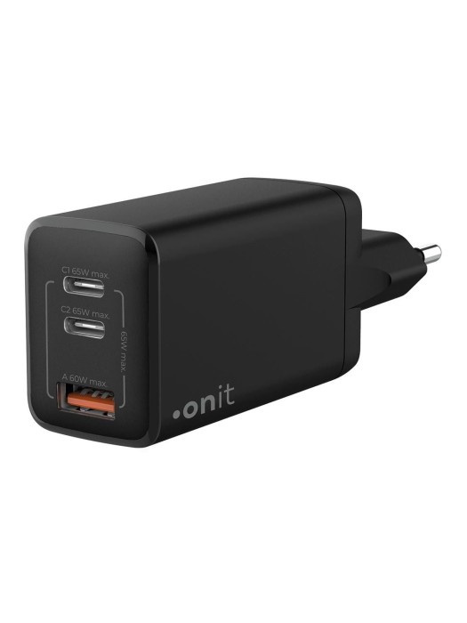 onit Chargeur mural USB Trial QC4+ 65 W GaN Noir