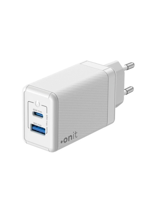 onit Chargeur mural USB Dual QC4+ 65 W GaN Blanc