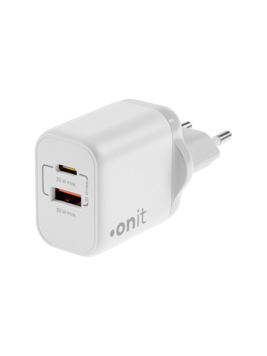 onit Chargeur mural USB Dual 1C1A 35 W GaN Blanc