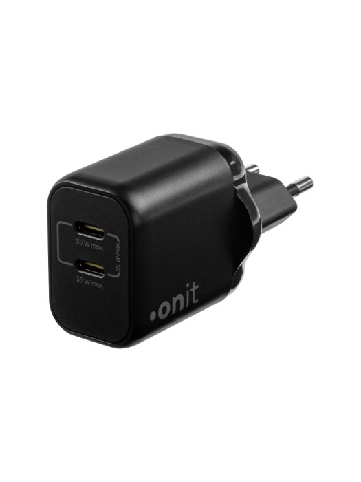onit Chargeur mural USB Dual 2C 35 W GaN Noir