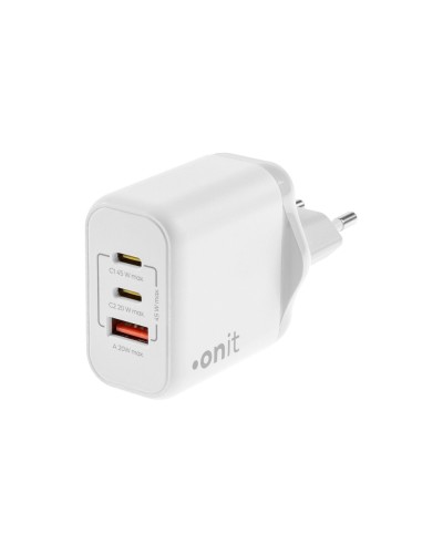 onit Chargeur mural USB Triple 2C1A 45 W GaN Blanc