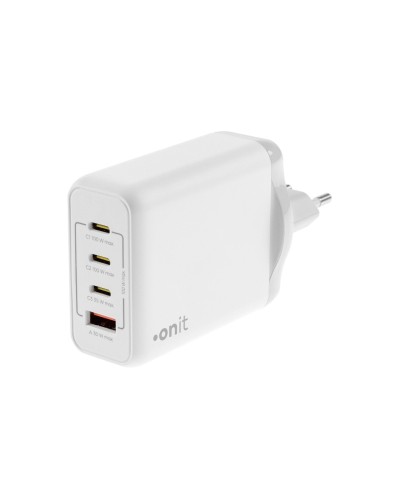 onit Chargeur mural USB Quad 3C1A 100 W GaN Blanc