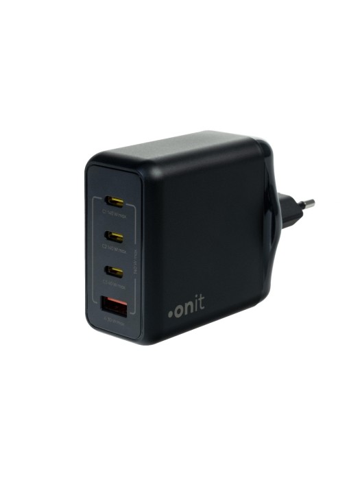 onit Chargeur mural USB Quad 3C1A 140 W GaN Noir