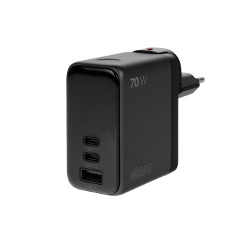 onit GaN-Reiseladegerät USB 2C1A 70W, TFT Display, Stecker US/EU/UK/AU