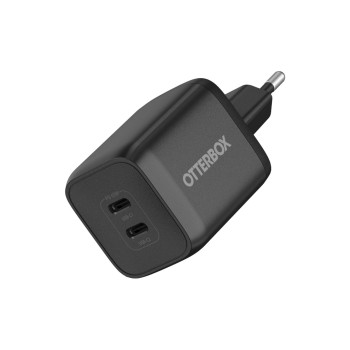 OtterBox Standard EU Wall Charger, Black, 65W GaN, 2x USB-C