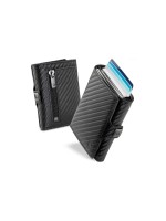 PURISTO KLIK ZIP Slim Wallet, mit Münzfach, Carbon