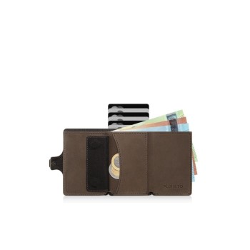 Puristo 11 Magnet Slim Vintage en cuir marron, 12 cartes Puristo 11 Magnet Slim Vintage en cuir marron, 12 cartes
