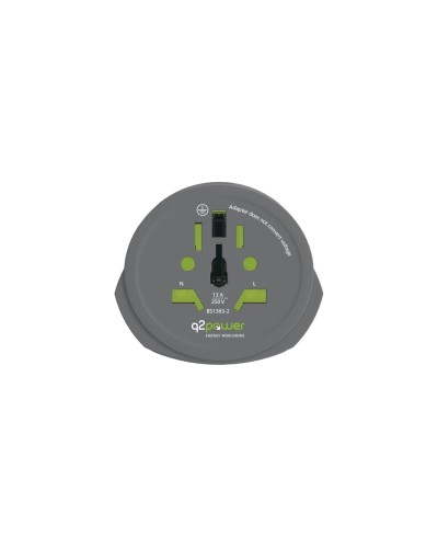 Q2Power Pays Adaptateur de voyage Monde-EU-CH