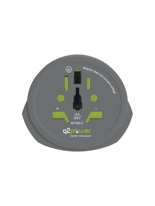 Q2Power Pays Adaptateur de voyage Monde-EU