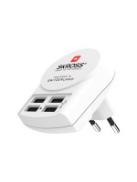 SKROSS Euro USB Charger 4 Port front, 5V - 4800mA shar, 100-250V Eingangsspannung