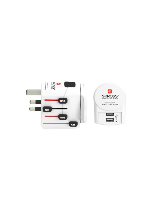 SKROSS Adaptateur de voyage international PRO+ 2x USB