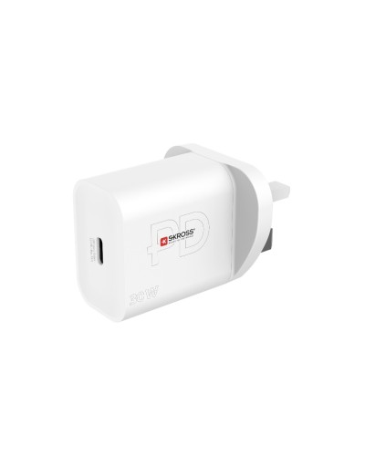 SKROSS Chargeur mural USB USB-C Power Delivery, UK, 30 W, Blanc