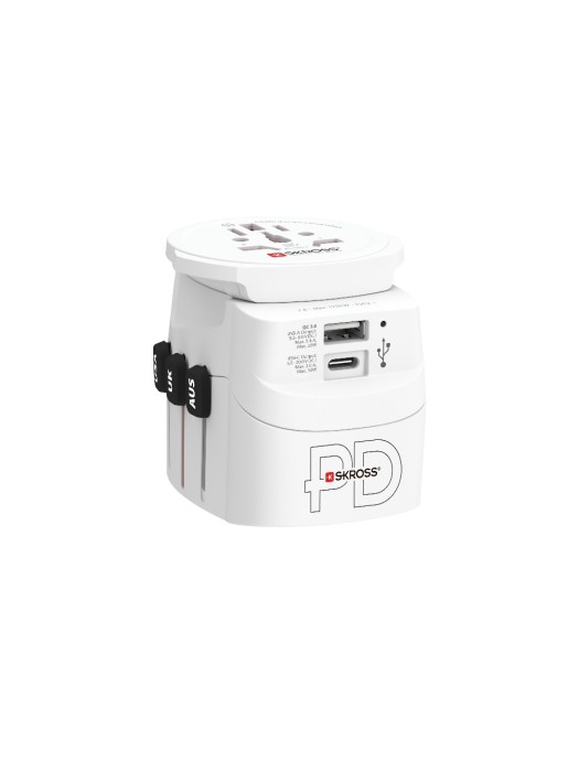 SKROSS Adaptateur de voyage Pro Light, 1 x USB-A et C AC30PD