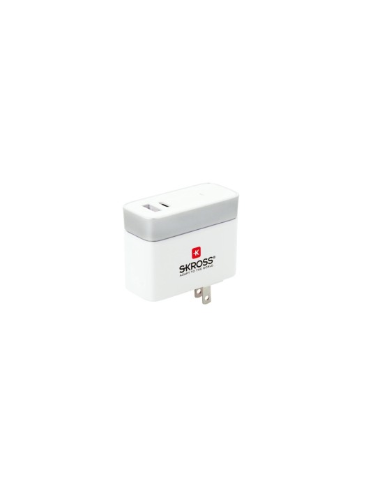 SKROSS US USB Charger Typ C, 2 Output, 5 V / 2.4 A, 5 V / 3 A