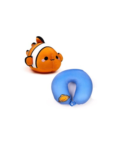 Sombo Coussin de voyage Peluche 2 en 1 Poisson-clown
