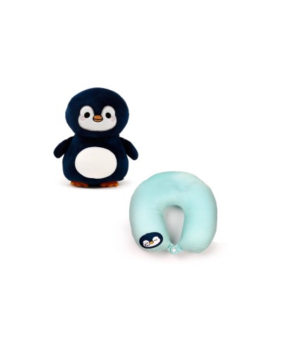 Plüsch-Reisekissen Pinguin 2 in 1