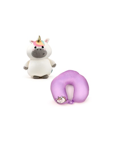 Sombo Coussin de voyage Peluche 2 en 1 Licorne