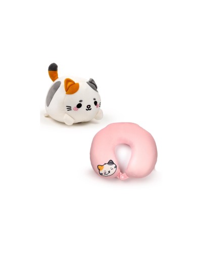 Sombo Coussin de voyage Peluche 2 en 1 Chat