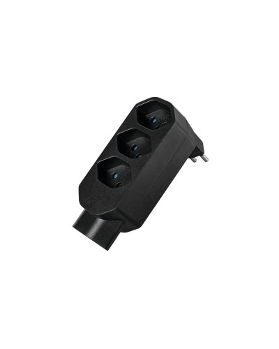 Steffen Manta Mehrfachadapter, 4xT13 1x U, schwarz, drehbar 320°
