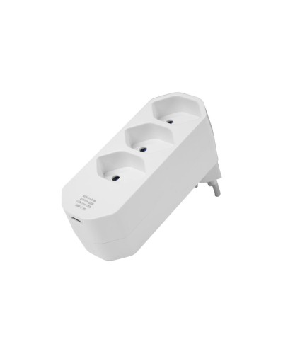 STEFFEN Connecteur multiple 3 x T13, pivotant 320°, blanc