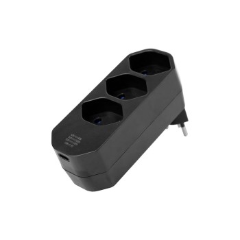 STEFFEN Connecteur multiple 3 x T13, pivotant 320°, noir STEFFEN Connecteur multiple 3 x T13, pivotant 320°, noir