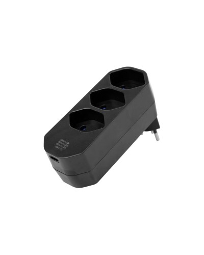 STEFFEN Connecteur multiple 3 x T13, pivotant 320°, noir